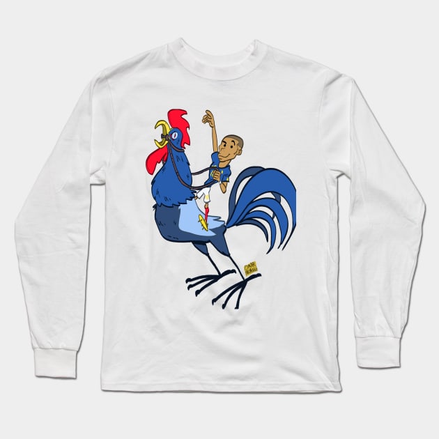 Mbappe and France Long Sleeve T-Shirt by Omar Momani